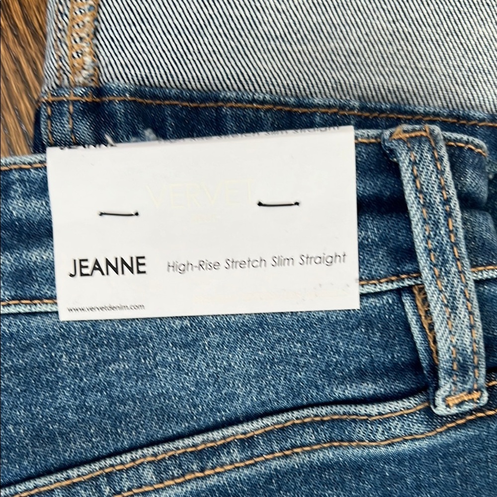 Blue Cropped Ankle Jeans with Raw Edge - Picture 7 of 7